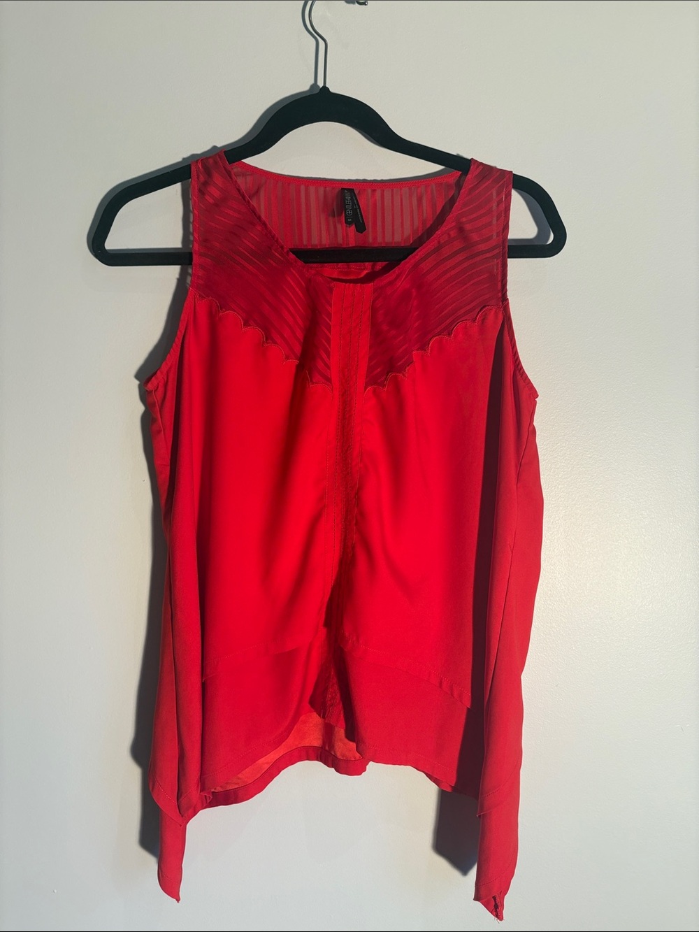 Gentle Fawn Red Sleeveless Camisole with Sheer Yoke